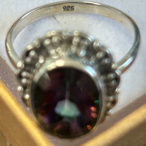 Rainbow Mystic Topaz Sterling Silver Ring Size 9 New In Box! - Picture 7 of 14